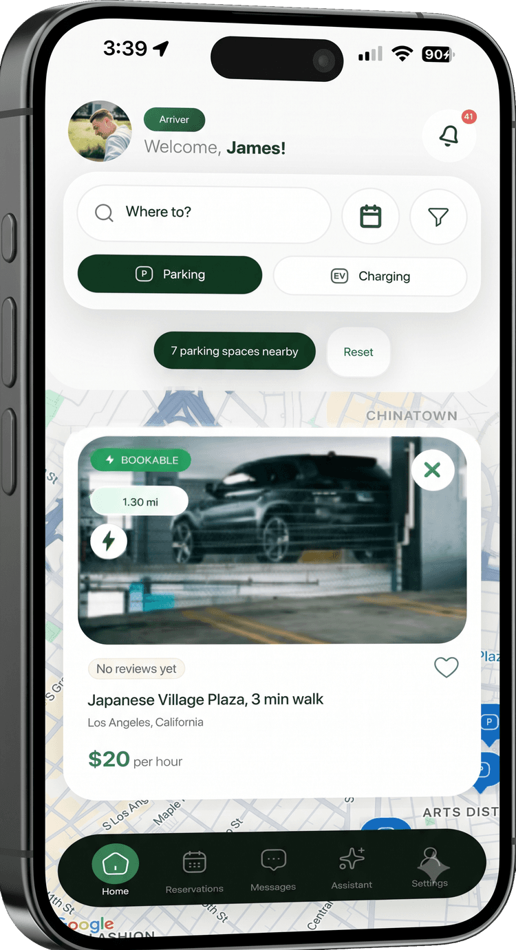 Arriv parking app preview